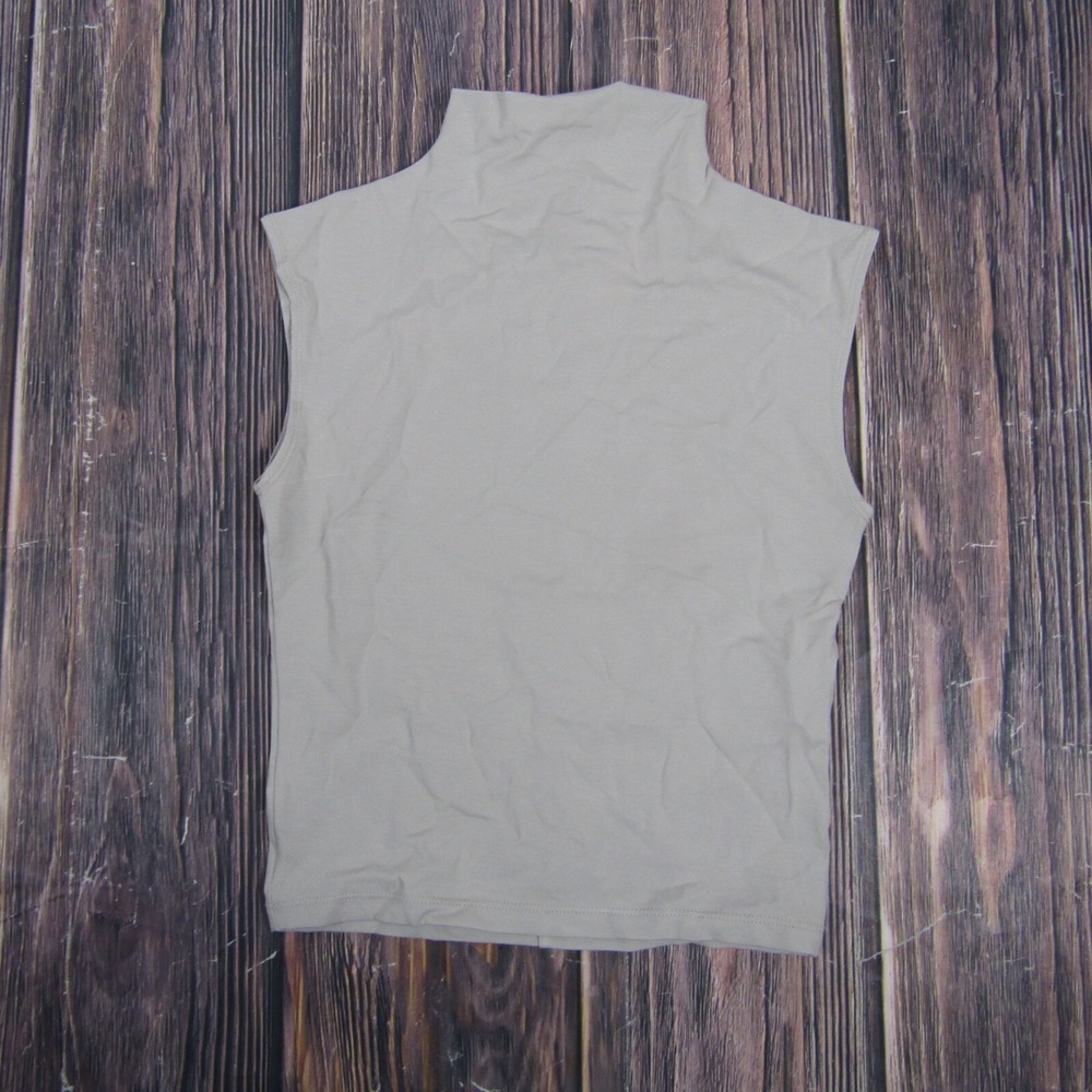 Madewell NEW NWT Womens XS Gray Funnelneck Cropped Muscle Tee T Shirt